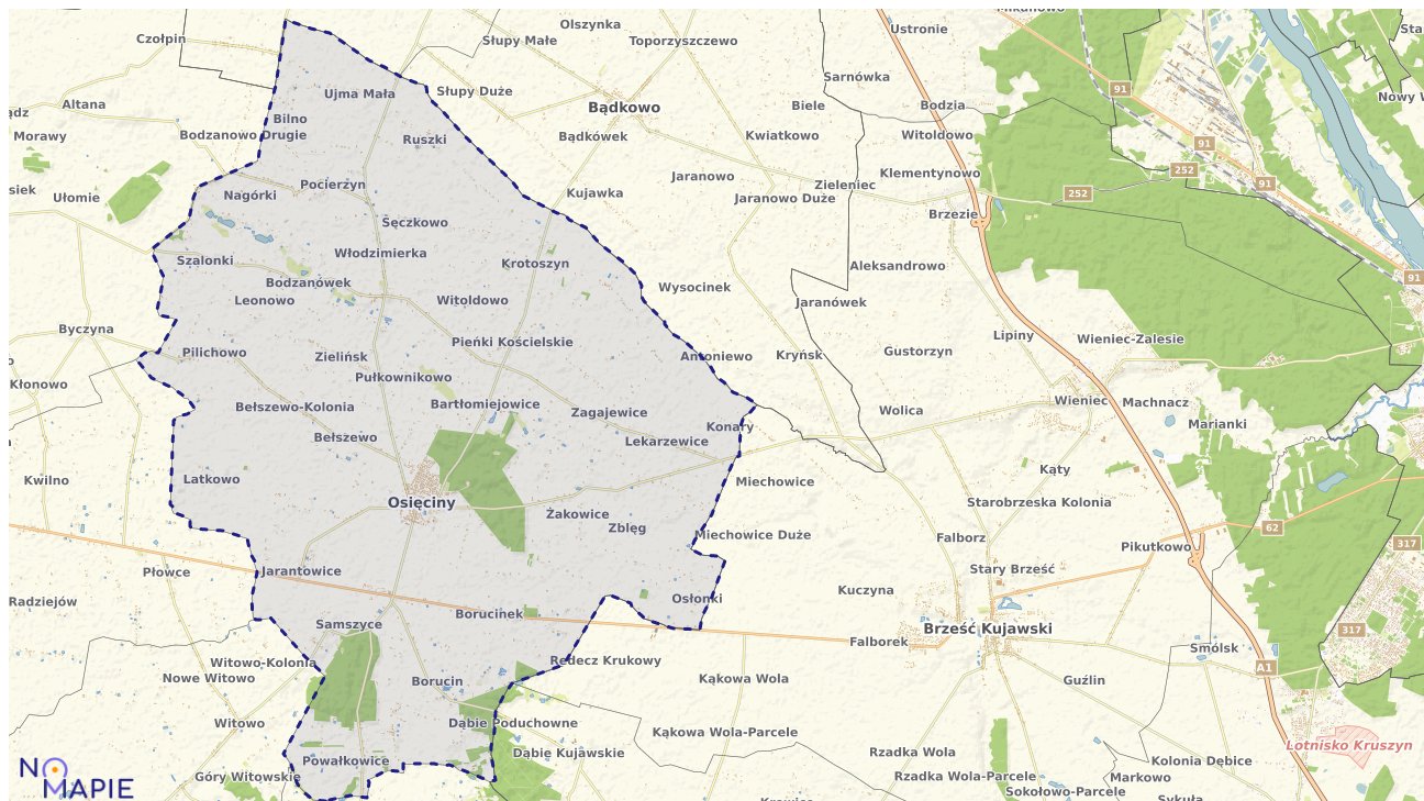 Mapa wyborów do sejmu Osięciny